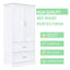 Tall Bathroom Storage Cabinet, Cabinet with Two Doors and Drawers, Adjustable Shelf, MDF Board, White - Korvel