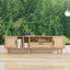 Vine TV stand with 2 cabinets and 2 open shelves, suitable for TVs under 80 inches, with solid wood legs for TV cabinets - Korvel