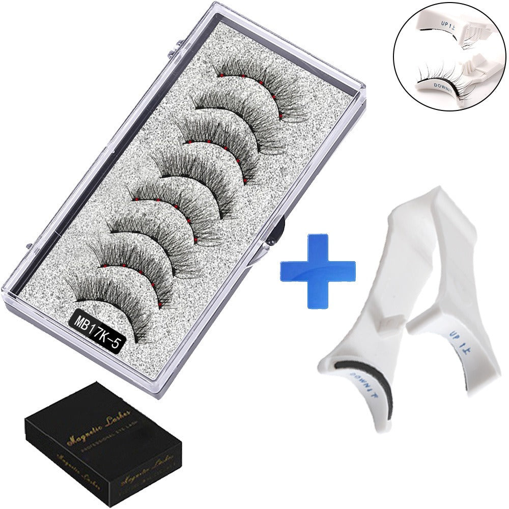Five magnetic adhesive free magnetic eyelash clamp set for European and American thick magnetic eyelashes - Korvel