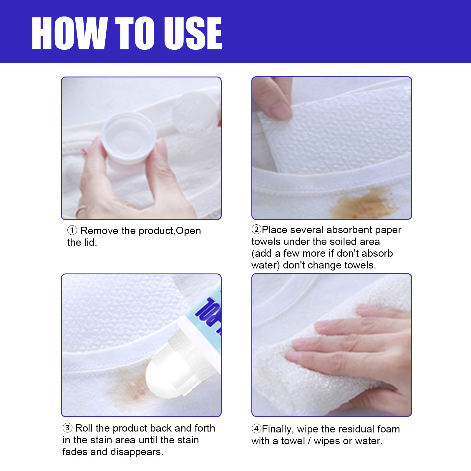 JUE FISH Stain-Rol, White Coffee Stains For Scouring Agent Degreasing Make-Up Stain - Korvel