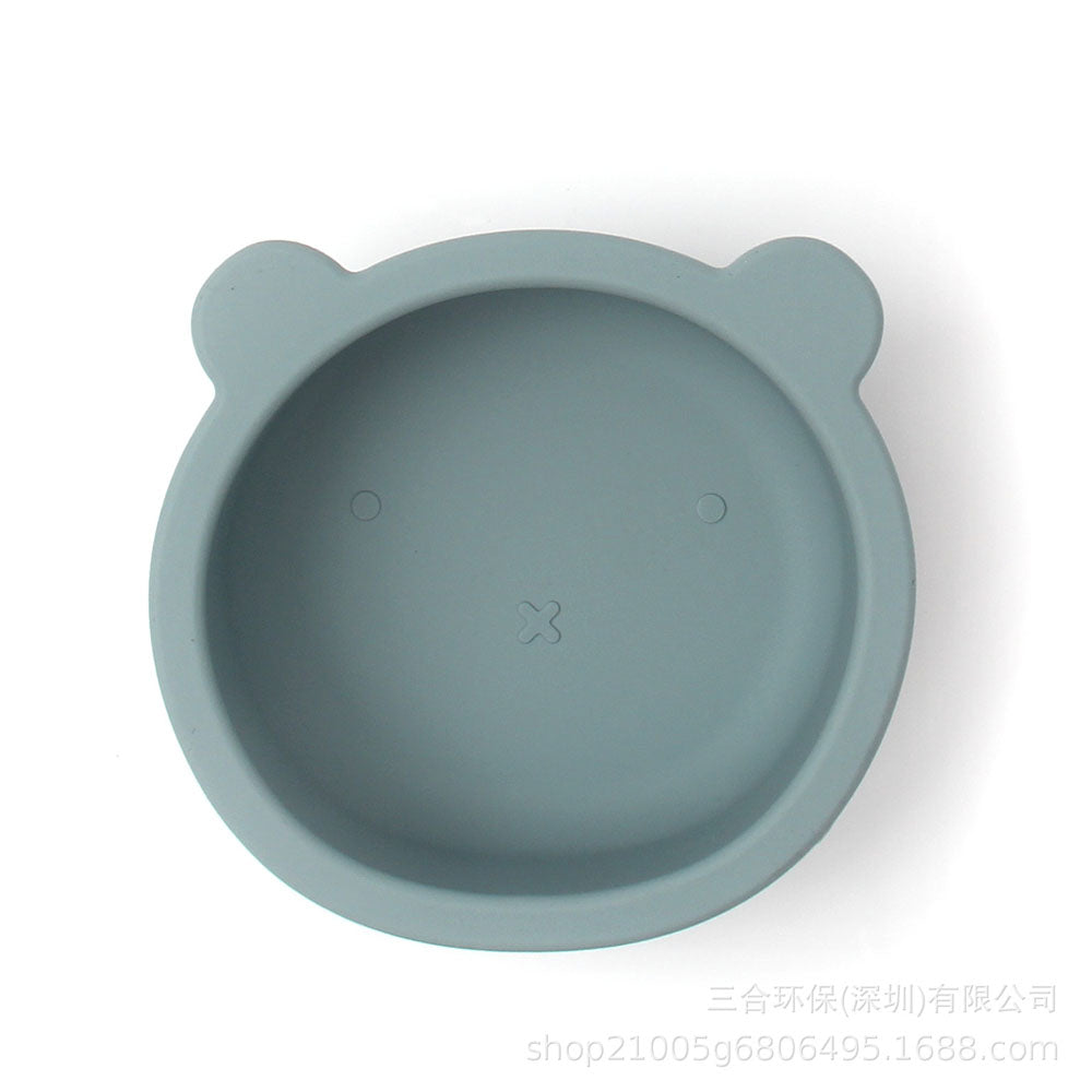 Children's tableware baby bowl children's silicone suction cup bowl bear food supplement bowl - Korvel