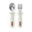Adjustable color PPSU silicone fork and spoon set, children's stainless steel spoon and fork, baby training supplementary food tableware set of 2 pieces - Korvel