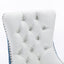 A&A Furniture Nikki Collection Modern High-end Tufted Solid Wood Contemporary PU 2-Pcs Set White+Light Blue - Korvel