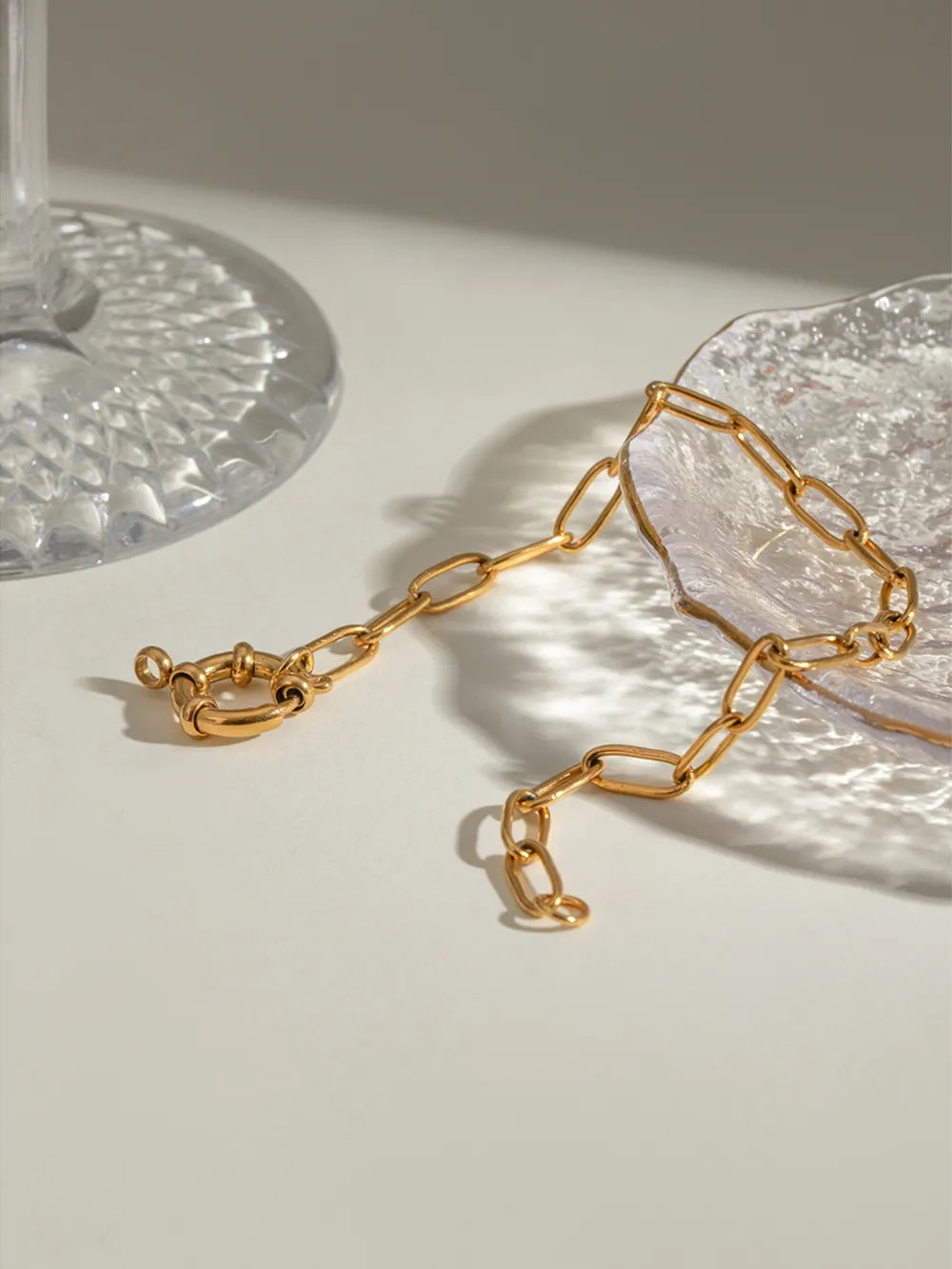 18K Gold-Plated Stainless Steel Chain Bracelet - Korvel