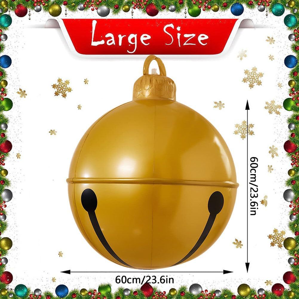 Campana de Navidad Inflable con Lazo para Decoración Exterior