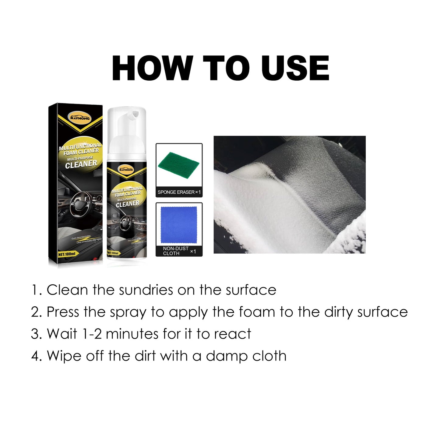 Car Interior Cleaner, Interior Instrument Panel Cleaning Maintenance Polishing Refurbished Multi-Functional Cleaner - Korvel