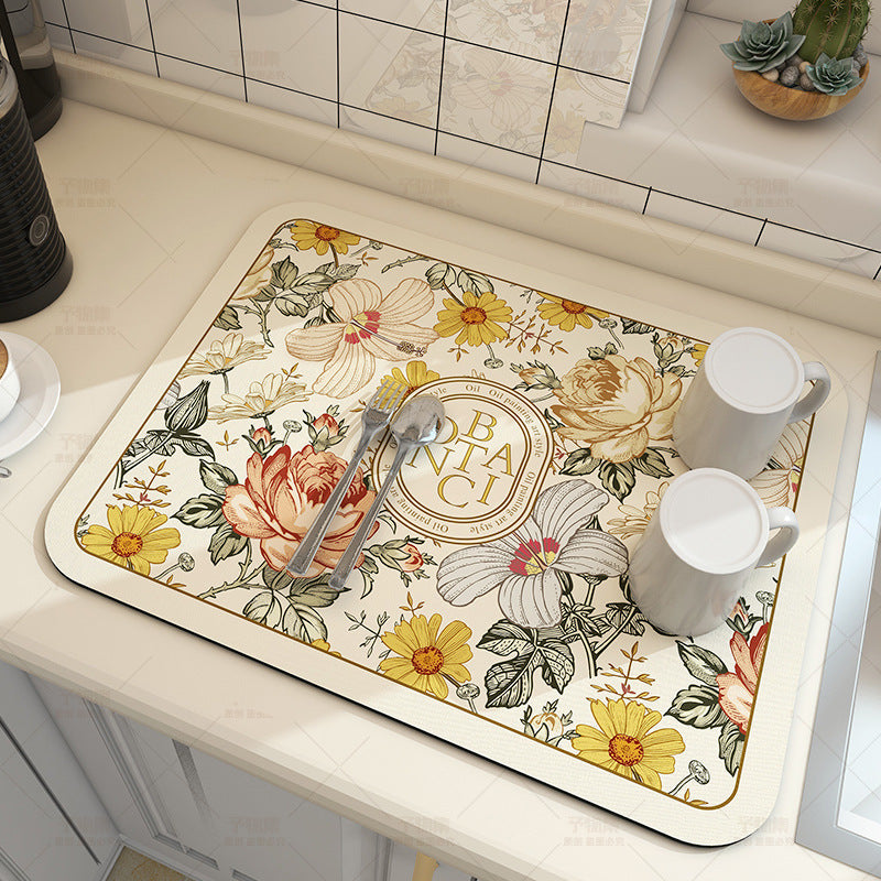 Tapis de drainage de cuisine premium pour vaisselle