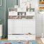 ueen Size Murphy Bed with Bookcase, Bedside Shelves and a Big Drawer, White - Korvel
