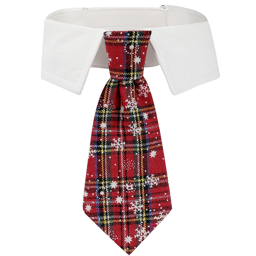 New British style handsome Christmas dog collar Christmas pet tie - Korvel