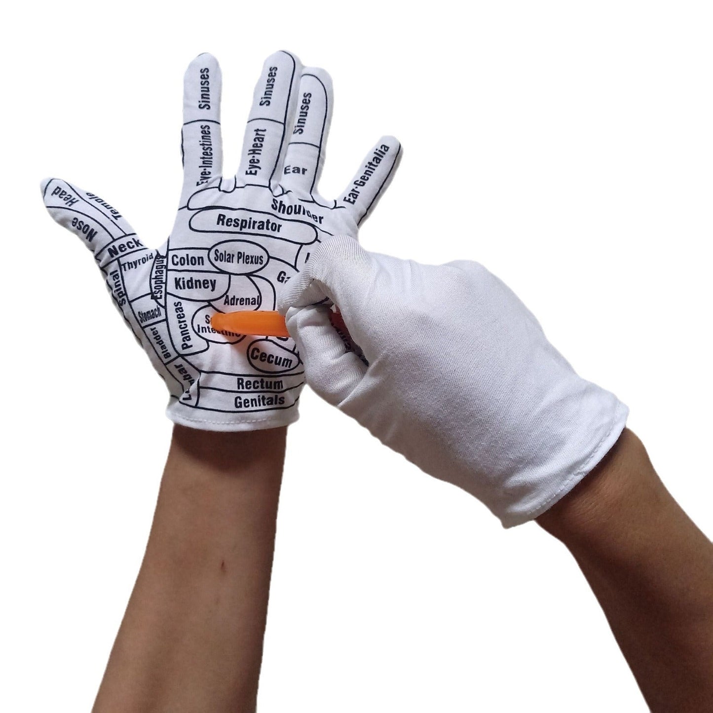 Guantes de Masaje con Diagrama de Puntos de Acupuntura Premium para la Relajación