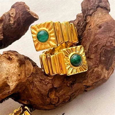 Retro Metal Stud Earrings Geometric Irregular for Women Brass Jewelry Light Luxury Europe And America - Korvel