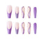 Purple Glitter Wearing Manicure French Geometric Lines Aurora Bright Nail Patches - Korvel