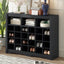 ONTREND Sleek Design 24 Shoe Cabinet - Modern Black Organizer