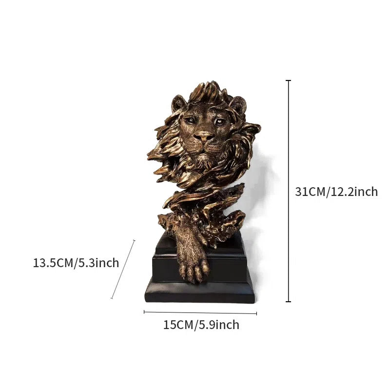 Creative Lion Head Decoration Home Living Room Resin Wine Cabinet Decoration - Korvel