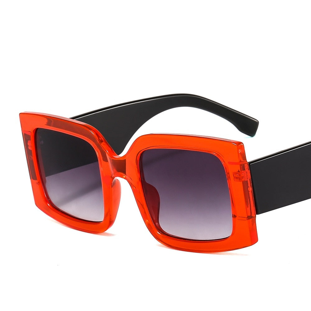 Fashion Big Frame Dazzling Color Men And Women All-Match Personality Sunglasses Ins Style Square Sunglasses - Korvel