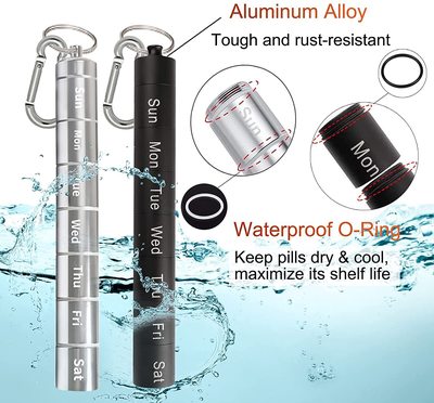 Sealed Waterproof 7 Days Split Aluminum Alloy Metal Medicine Box - Korvel