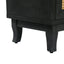 Handcrafted Premium Grain Panels Rattan Sideboard Buffer Cabinet Accent Storage Cabinet With 4 Rattan Doors BLACK - Korvel