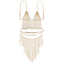 Elegant Aluminum Chain Geometric Necklace with Tassel Detail