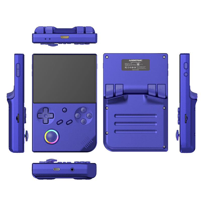 ANBERNIC's new RG40XXV vertical version retro portable handheld game console with lighting effect connected to power regard - Korvel