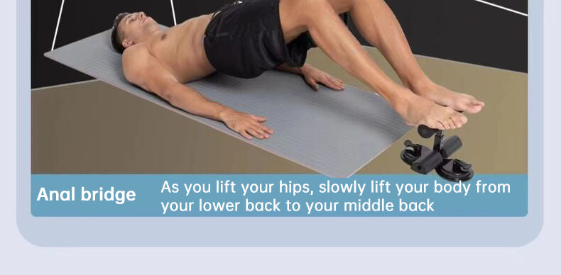 Portable Self-Suction Sit-up Bar Abdominal Core Trainer Movement Auxiliary Device Adjustable Sit Up Assistant - Korvel