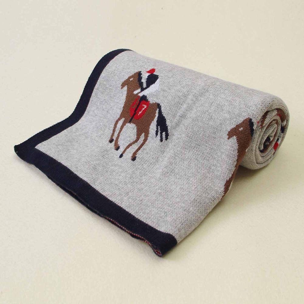 Baby Blankets Knitted Newborn Cute Cartoon Soft Warm Swaddle Kids Bath Towels 100*80cm Toddler Infantil Stroller Bedding Blanket - Korvel