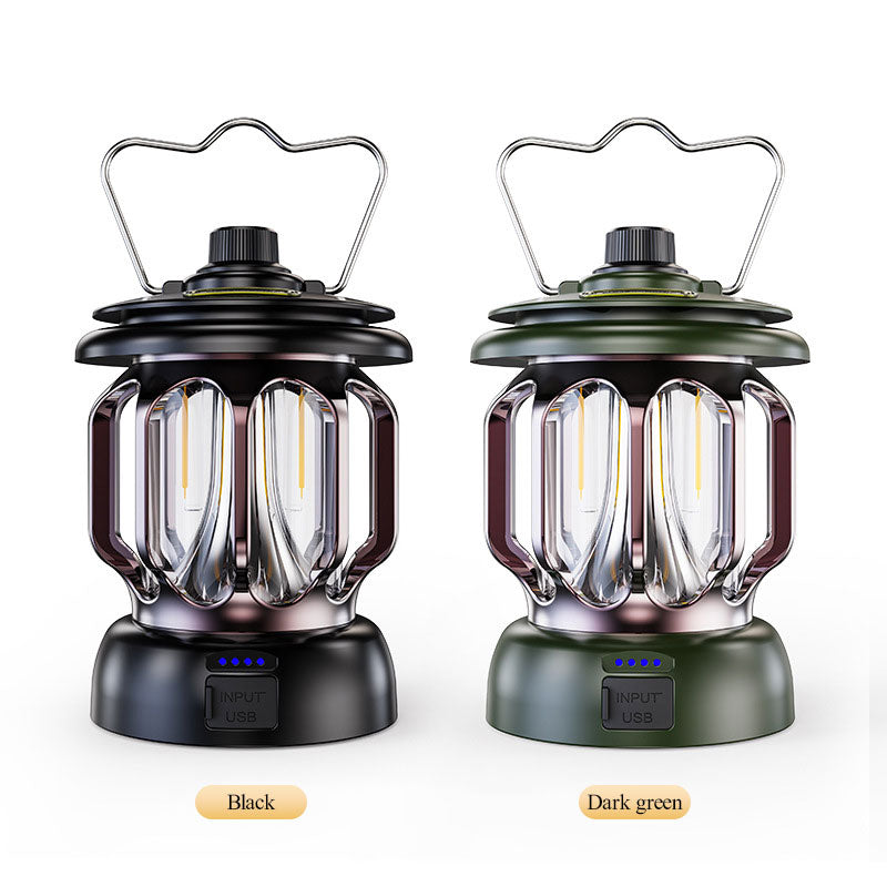 Led retro outdoor camping lamp white long battery life rechargeable tent camping lamp - Korvel