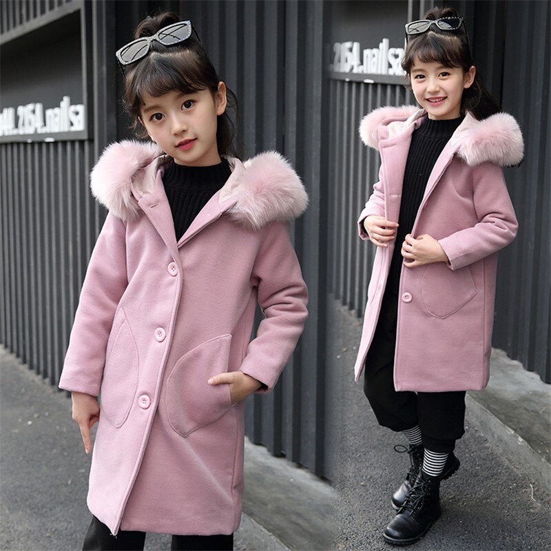 Girls Long Sleeve Hoode clothing Windbreaker spring autumn Winter clothes wool Coat Kids jacket Wedding Outwear parka - Korvel