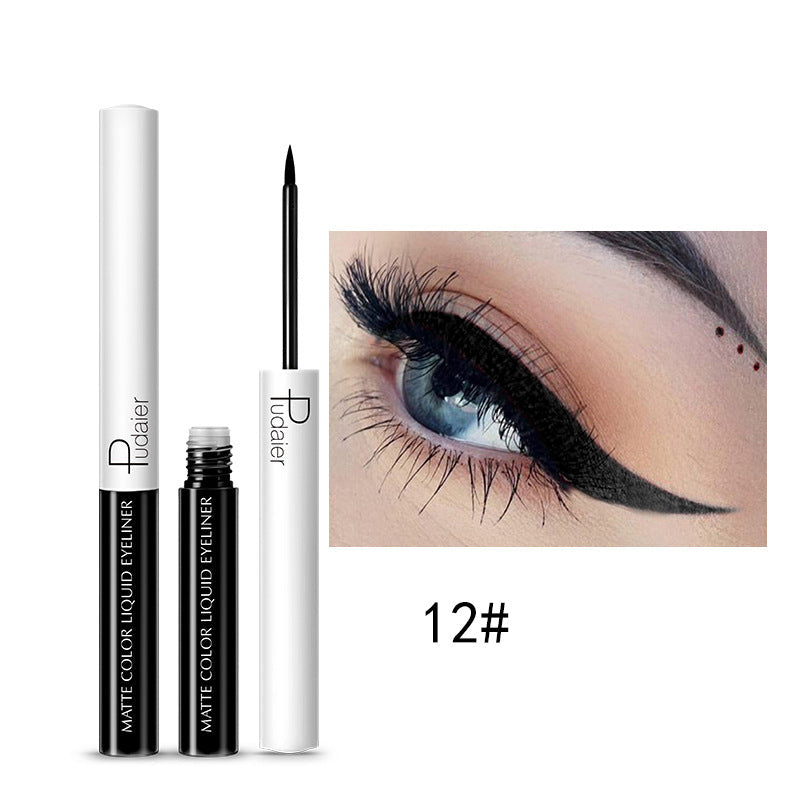 Quick-Drying Waterproof And Sweat-Proof Liquid Eyeliner Does Not Smudge Cosmetics Pudaier Color Eyeliner - Korvel