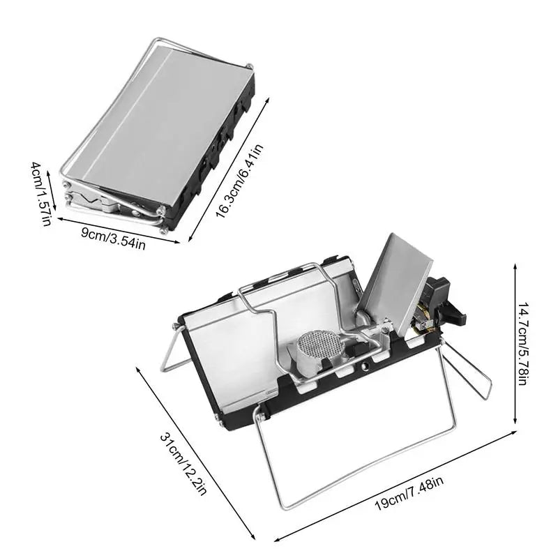 Portable Folding Mini Cassette Stove Windproof 2600W Camping Gas Stove Foldable Burner Boiled Water Stove For Camping Supplies - Korvel