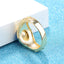 Simple and elegant men's ring plated with platinum, gold, and artificial gemstones - Korvel