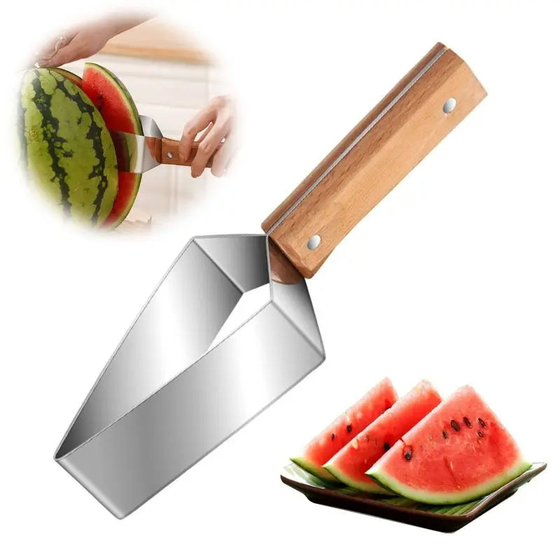 New Watermelon Splitter Watermelon Cutting Artifact 430 Stainless Steel Cutting Piece Splitter Household Melon Triangle Cutting - Korvel