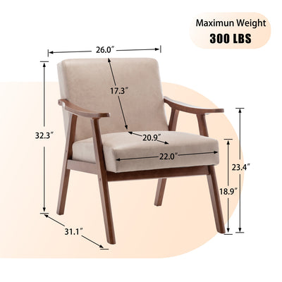 Mid-Century Modern Solid Wood Accent Chair