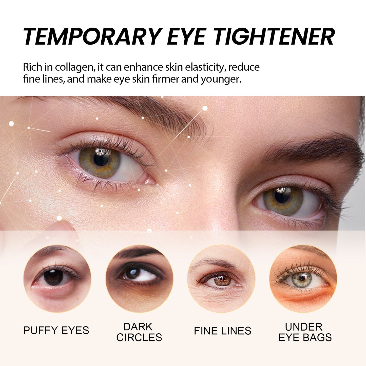 Temporary Eye Tightener, Dilute Fine Lines Eye Bag Dark Circle Law Grain Crow's Feet Moisturize Eye Skin - Korvel
