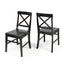 Chaises de salle à manger en bois d'acacia Roshan Farmhouse, noires (ensemble de 2)