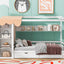 Twin Size House Bed with Two Drawers and Wardrobe - White