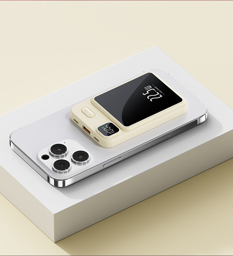 Magnetic suction power bank fast charging, compact and portable mobile power supply - Korvel