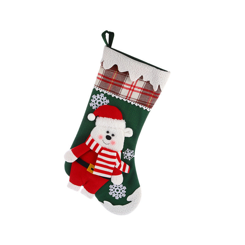 Christmas Day Decoration Cartoon Old Man Elk Snowman Window Decoration Cute Home Christmas Style Gift Bag Hanging Socks - Korvel