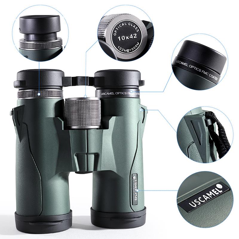 USCAMEL Binoculars 10x42 Military HD High Power Telescope Professional Hunting Outdoor,Army Green - Korvel