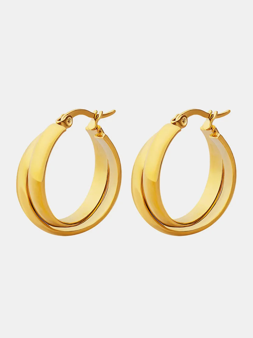 Boucles d'oreilles en titane personnalisées en forme de double U pour femmes