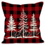 Christmas Pillowcase Linen Red Black Checkered Letter Printed Pillow Cover Holiday Living Room Decoration - Korvel