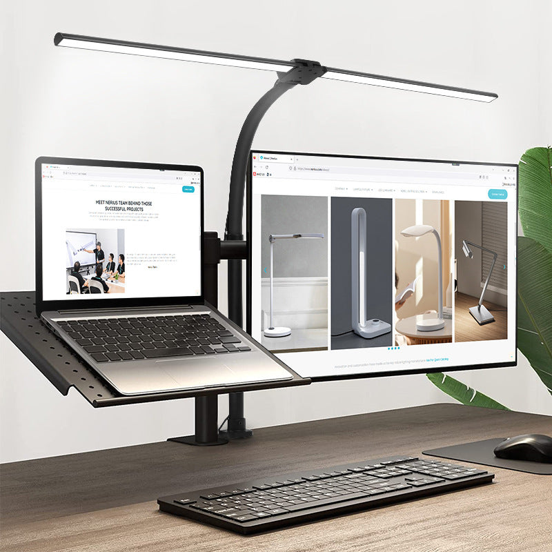 Double headed desk lamp computer screen eye protection desk lamp reading high brightness student bedroom - Korvel