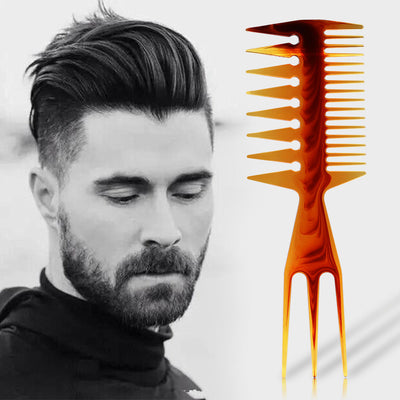 Oil Head Comb Double-Sided Fish Insert Comb Big Tooth Flat Comb Bottom Fork Comb Plate Hair Styling Comb - Korvel