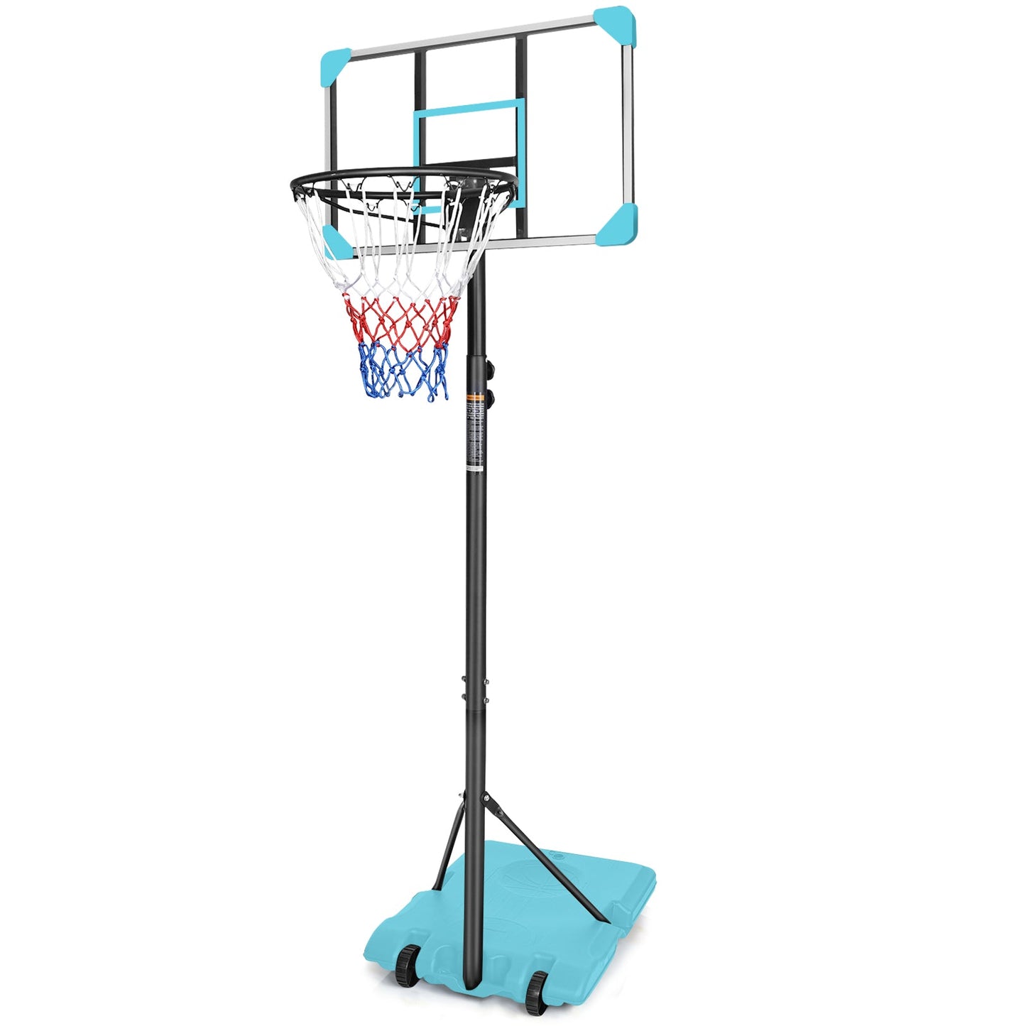 Portable Basketball Goal System with Stable Base and Wheels use for Indoor Outdoor teenagers youth height adjustable - Korvel
