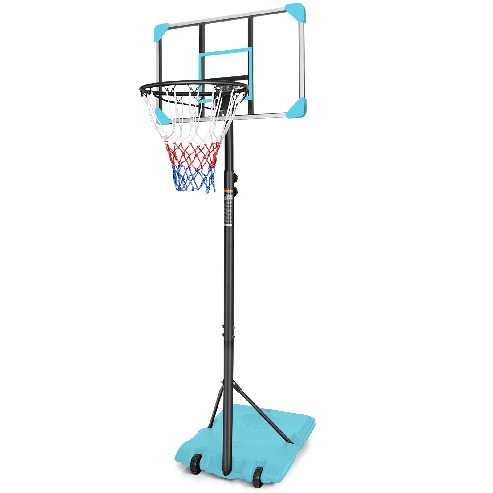 Portable Basketball Goal System with Stable Base and Wheels use for Indoor Outdoor teenagers youth height adjustable - Korvel