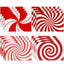 Christmas placemat red candy striped printed table mat holiday table decoration insulated mat coaster - Korvel