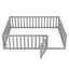 Queen Size Wood Floor Bed Frame with Fence and Door Gray(OLD SKU:WF289663AAE) - Korvel