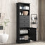 Elegant Black High Storage Cabinet with 3 Drawers
