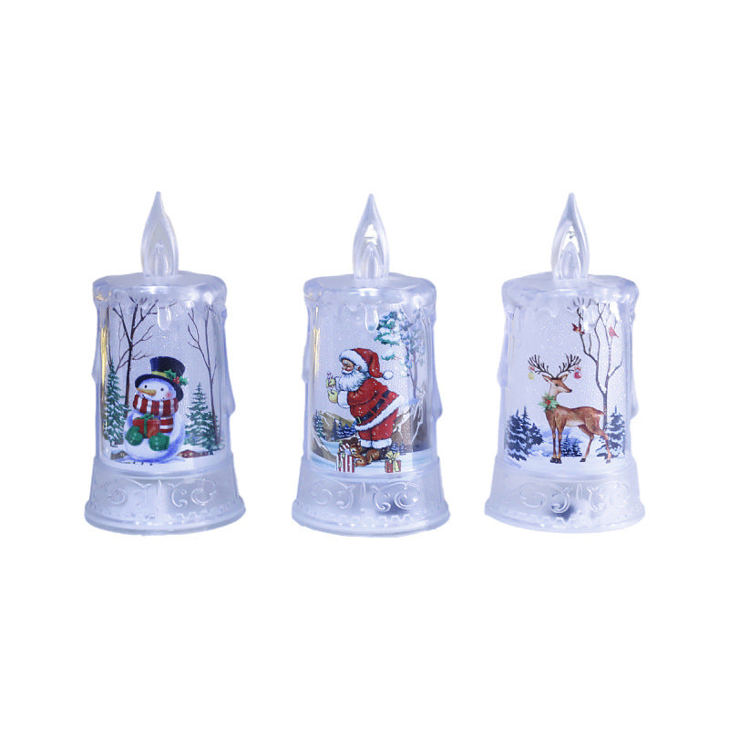 Christmas led electronic candle light Christmas snowman elk decoration luminous night light atmosphere light ornaments - Korvel