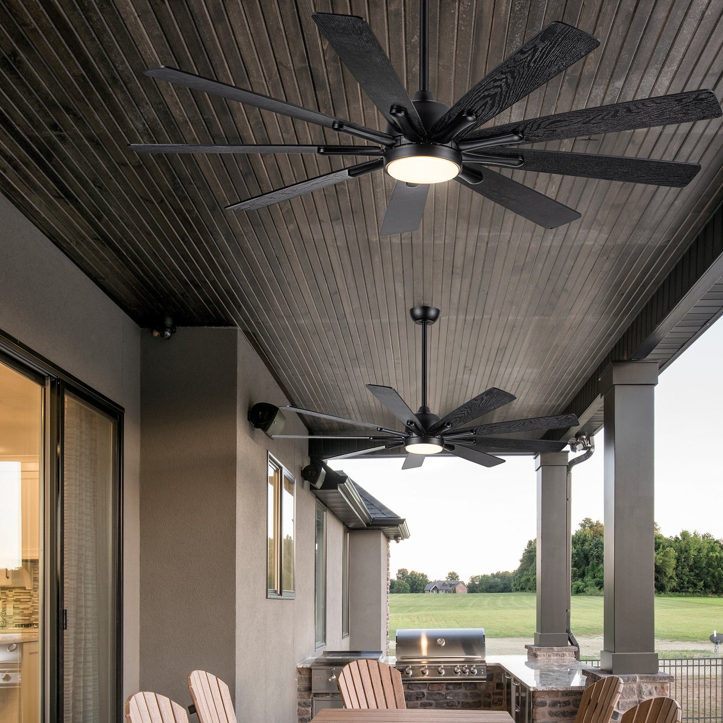 Modern Farmhouse 62-Inch Black Ceiling Fan with Smart Control