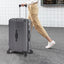 Luggage Set 4 pcs (20"/24"/29"/Travel Bag), PC+ABS Durable Lightweight Luggage with Collapsible Cup Holder, TSA Lock, Gray - Korvel